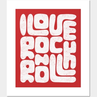 I Love Rock and Roll: Vintage Rock Tribute For Music Lovers Posters and Art